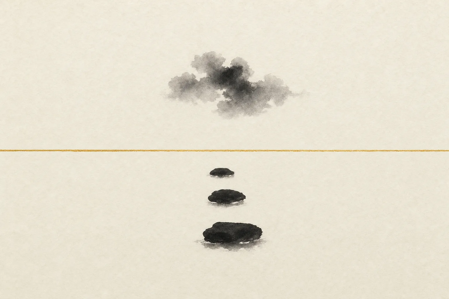 紙に、線を1本ひく。上に置くのは、思いえがくだけの時間。下に残すのは、願いと、次の一歩。